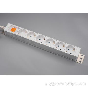 6 outlet UE/Alemanha Padrão PDU Power Strip